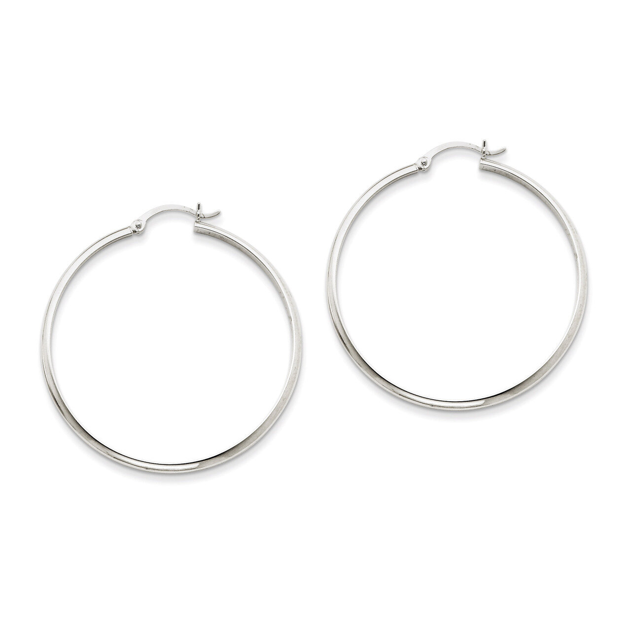 Polished Hoop Earring 14k White Gold TC653, MPN: TC653, 883957290249