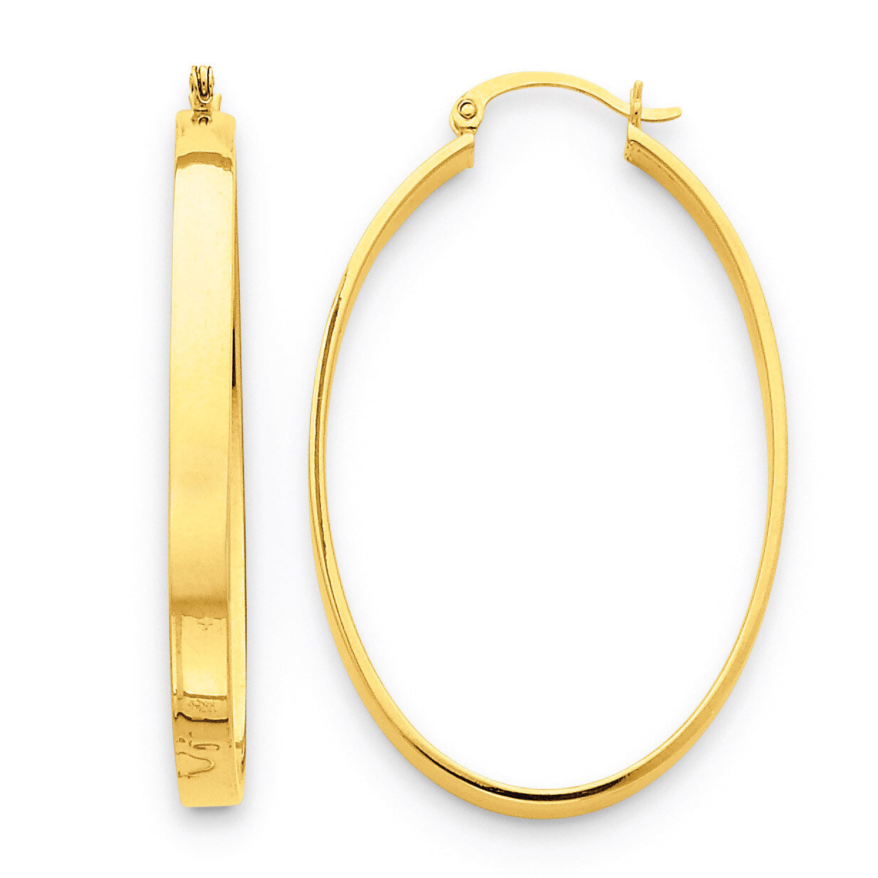 Lightweight Oval Hoop Earrings 14k Gold TC660, MPN: TC660, 883957290317