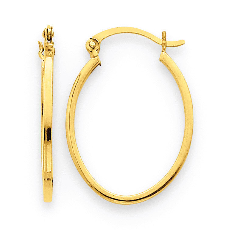 Lightweight Fancy Oval Hoop Earrings 14k Gold TC661, MPN: TC661, 883957290324
