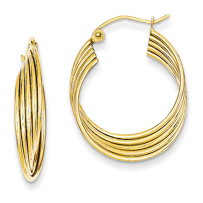 Lightweight Fancy Hoop Earrings 14k Gold TC703, MPN: TC703, 883957290430