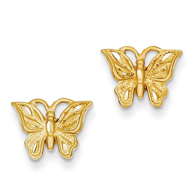 Butterfly Earrings 14k Gold Diamond-cut TC746