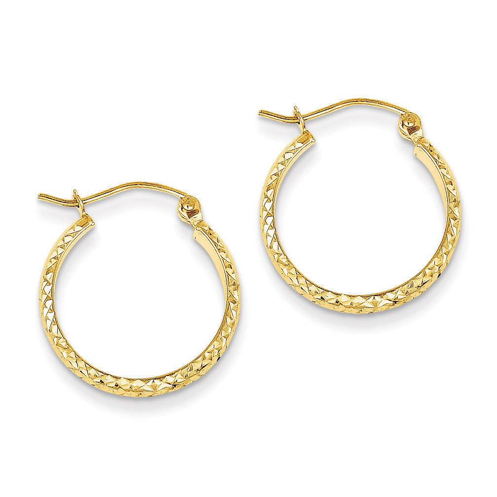 2.8x18mm Hollow Hoop Earrings 14k Gold Diamond-cut TC793, MPN: TC793, 886774562261