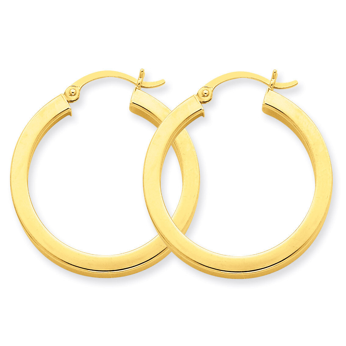 3mm Polished Square Hoop Earrings 14k Gold TE538, MPN: TE538, 883957290980