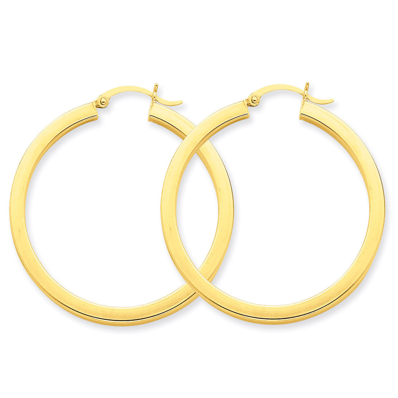 3mm Polished Square Hoop Earrings 14k Gold TE540, MPN: TE540, 883957291000