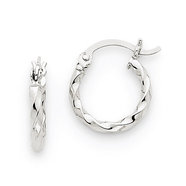Twist Polished Hoop Earring 14k White Gold TE563, MPN: TE563, 883957291062