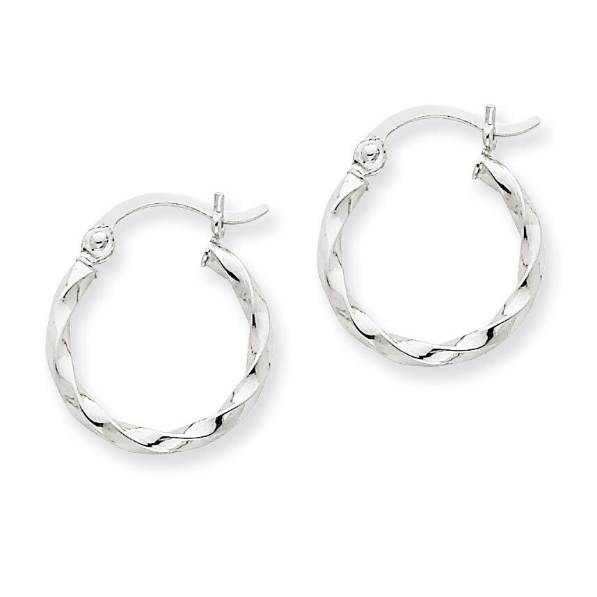 Twist Polished Hoop Earring 14k White Gold TE564, MPN: TE564, 883957291079