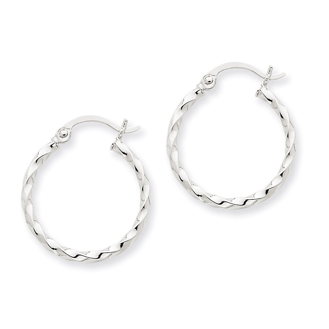 Twist Polished Hoop Earring 14k White Gold TE565, MPN: TE565, 883957291086