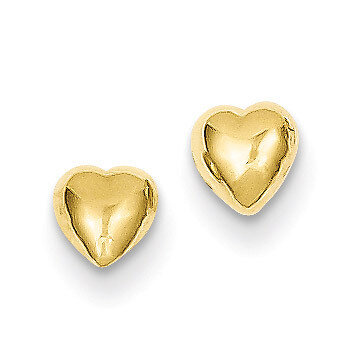 Heart Post Earrings 14k Gold TE597, MPN: TE597, 637218006595