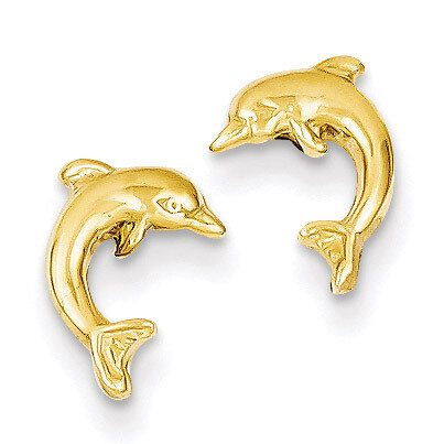 Dolphin Post Earrings 14k Gold TE620, MPN: TE620, 637218047505