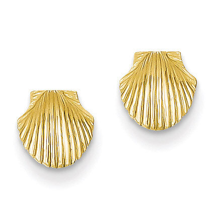 Mini Scallop Shell Post Earrings 14k Gold TE632