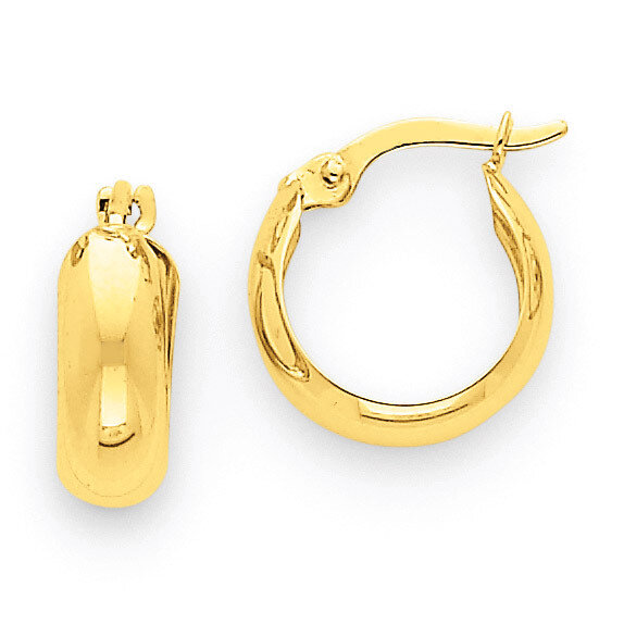4.75mm Round Hoop Earrings 14k Gold Polished TF140