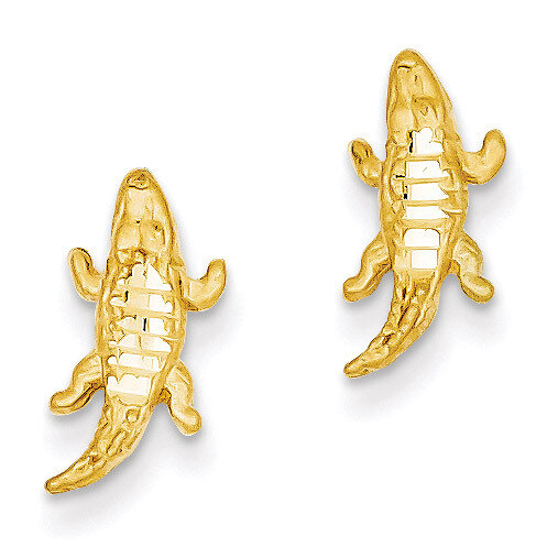 Alligator Earrings 14k Gold Diamond-cut TF522