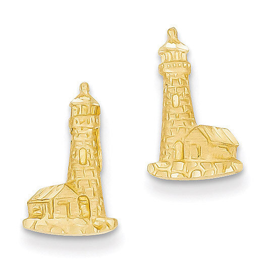 Lighthouse Earrings 14k Gold Diamond-cut TF541