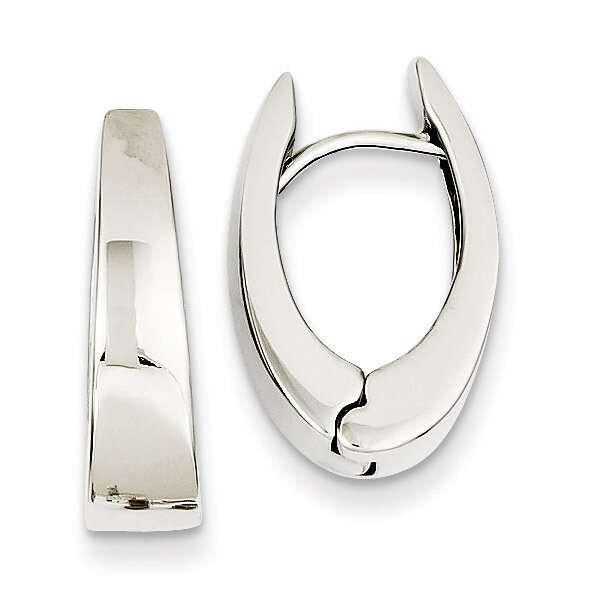 Hinged Hoop Earrings 14k White Gold TH254