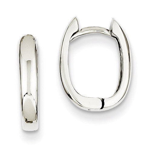 Oval Hinged Hoop Earrings 14k White Gold TH269, MPN: TH269, 883957291666
