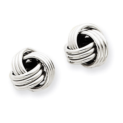 Ridged Love Knot Post Earrings 14k White Gold TH495, MPN: TH495, 886774562551