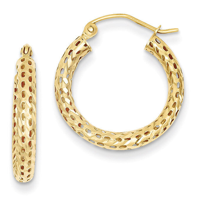 Mesh Hoop Earrings 14k Gold TH515