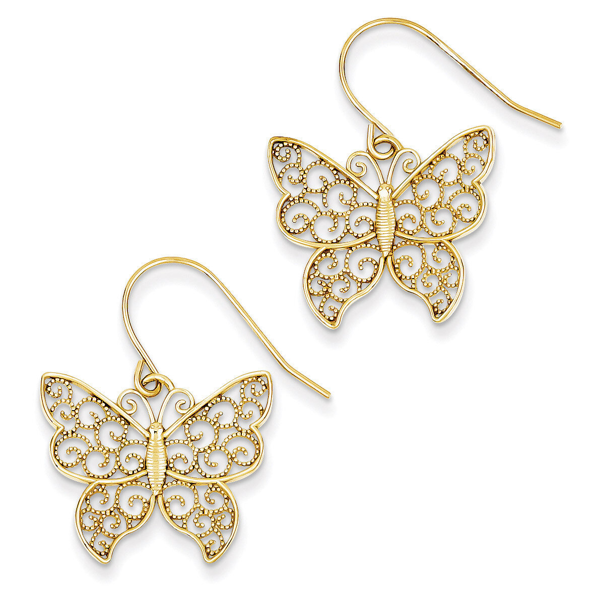 Butterfly Earrings 14k Gold TH621, MPN: TH621, 886774118901