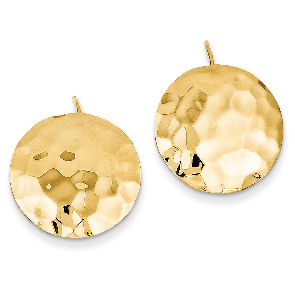 Hammered Circle Earrings 14k Gold TH652, MPN: TH652, 658226125948