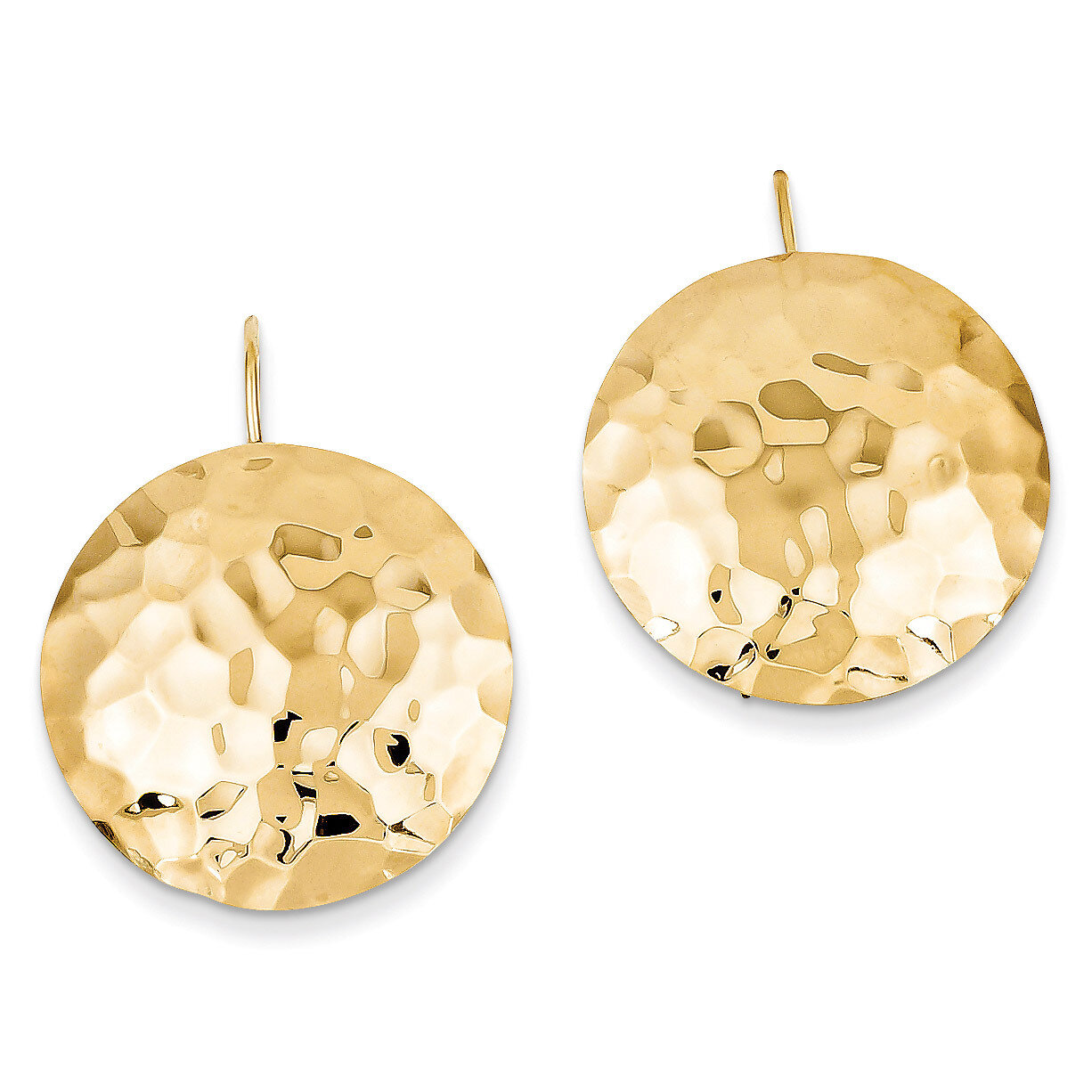 Hammered Circle Earrings 14k Gold TH653, MPN: TH653, 658226125955
