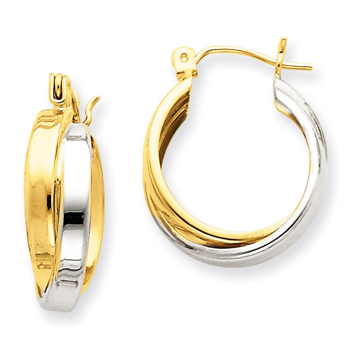 Polished Double Hoop Earrings 14k Two-Tone Gold TL115, MPN: TL115, 883957291918