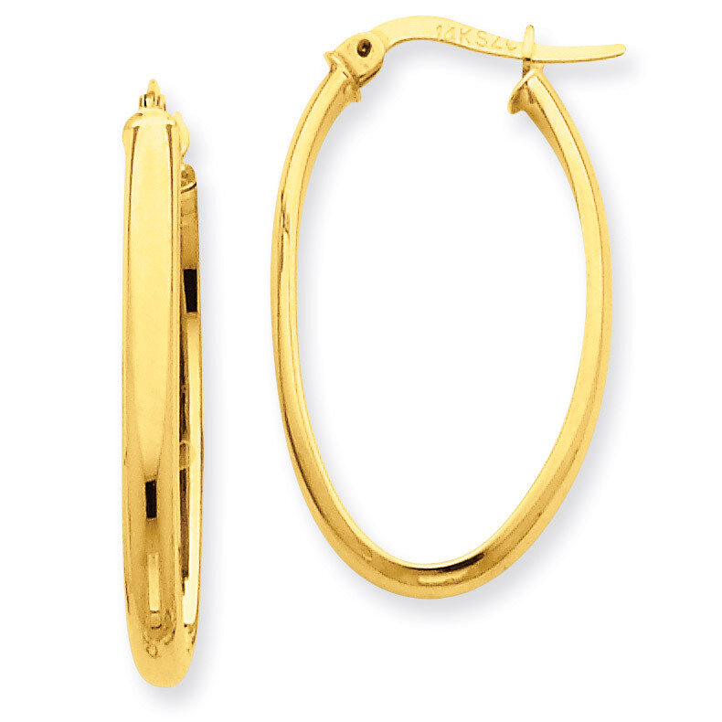 3mm Oval Hoop Earrings 14k Gold TL239, MPN: TL239, 883957291932