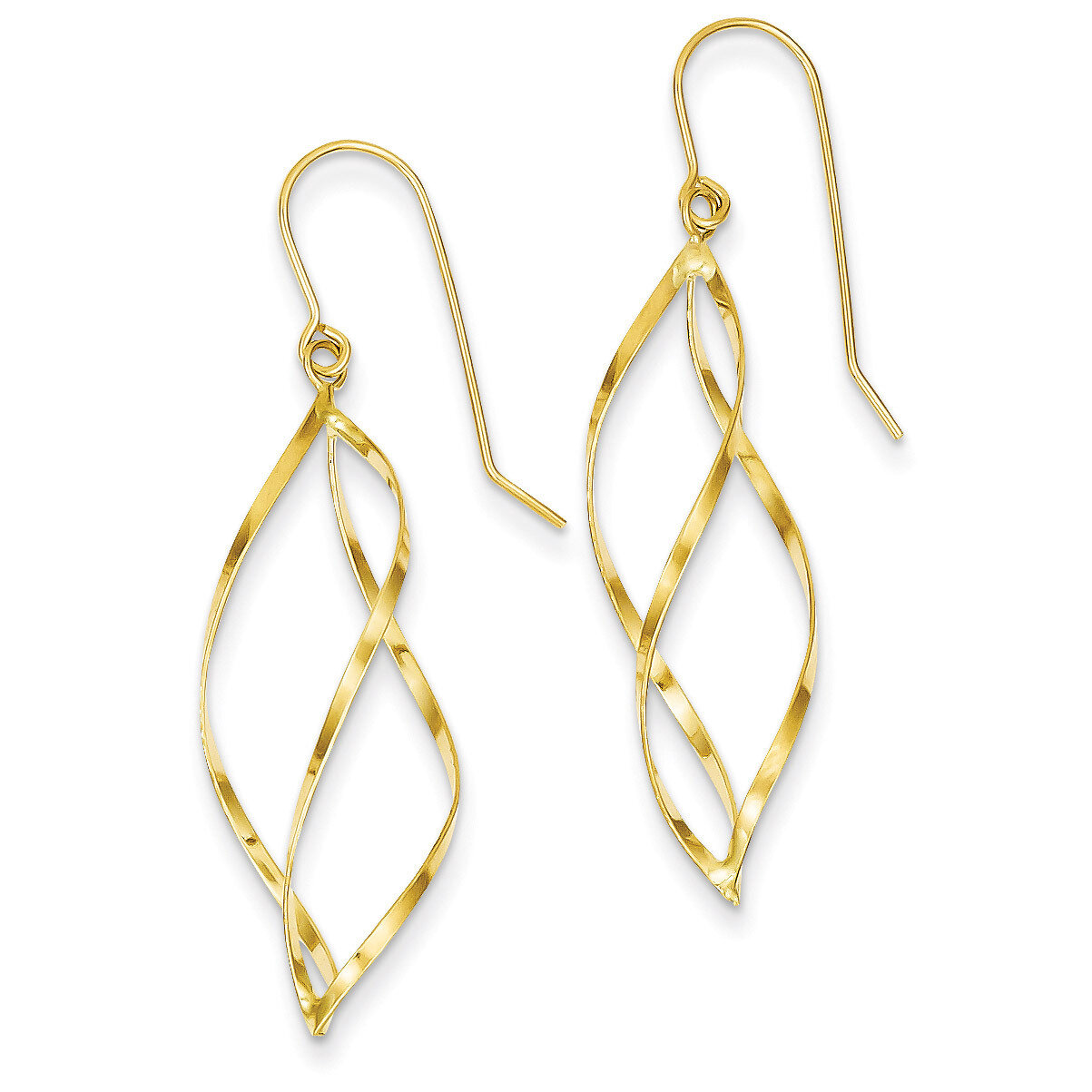 Swirl Dangle Earrings 14k Gold TL428