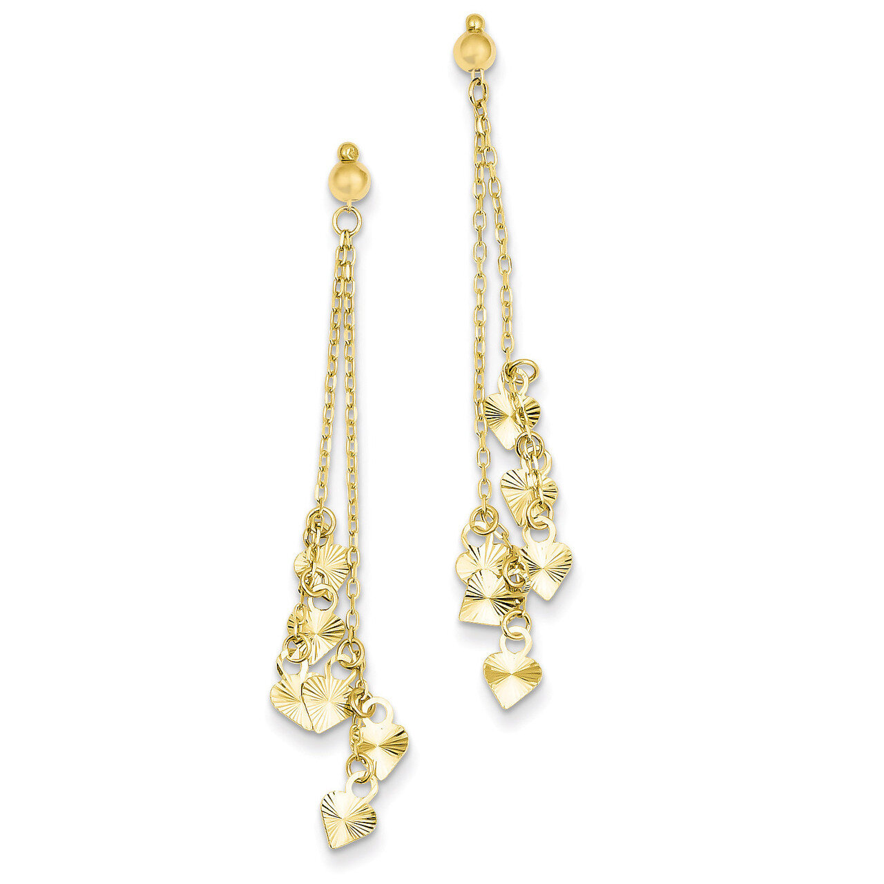 Diamond Cut Heart Earrings 14k Gold TL461, MPN: TL461, 883957523453