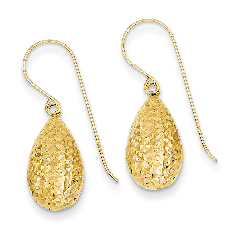 Puff Teardrop Earrings 14k Gold TL501, MPN: TL501, 883957006314