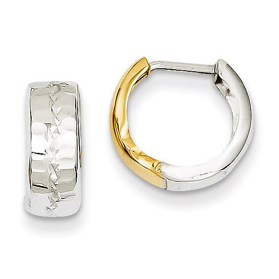 Textured Hinged Hoop Earrings 14k Two-Tone Gold TL553, MPN: TL553, 886774369808