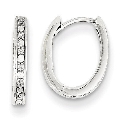 Diamond-cut Hinged Hoop Earrings 14k White Gold TL562