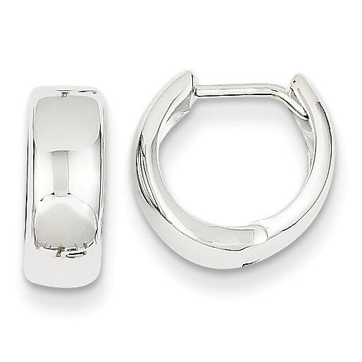 Polished Hinged Hoop Earrings 14k White Gold TL564, MPN: TL564, 886774562681