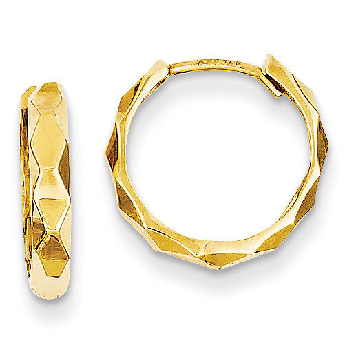 Hoop Earrings 14k Gold Diamond-cut TL568