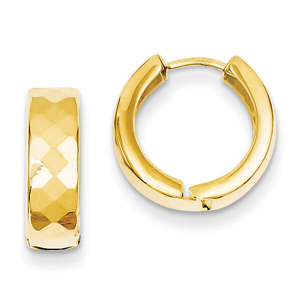 Textured Hinged Hoop Earrings 14k Gold TL574, MPN: TL574, 869887190958