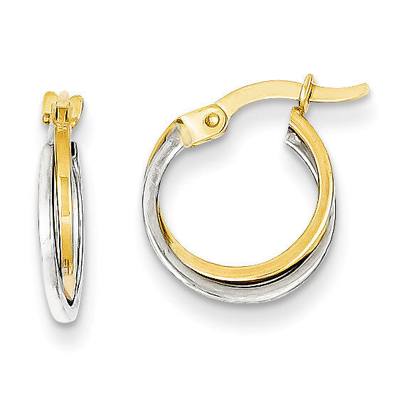 Polished Hollow Hoop Earrings 14k Two-Tone Gold TL697, MPN: TL697, 869944890685