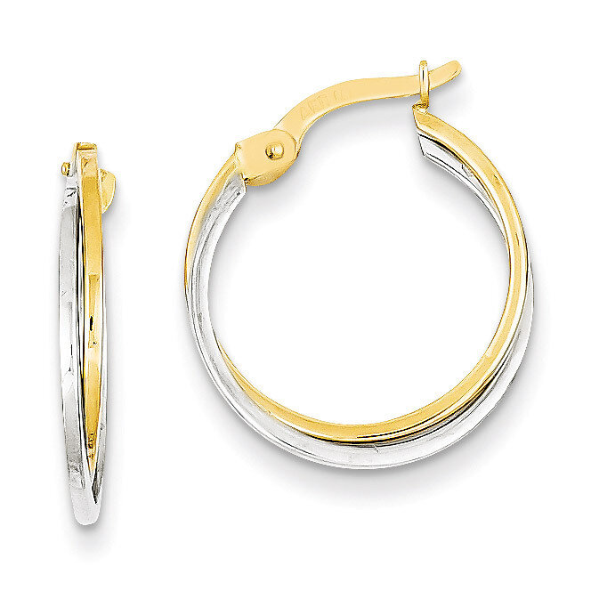 Polished Hollow Hoop Earrings 14k Two-Tone Gold TL701, MPN: TL701, 869944890678
