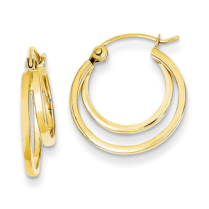 Double Hoop Earrings 14k Gold TL707