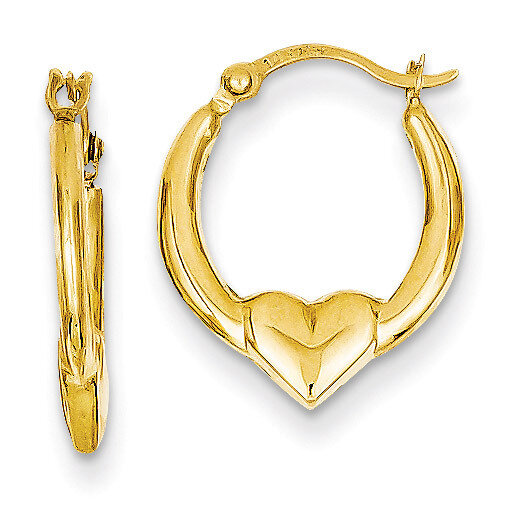 Heart Hoop Earrings 14k Gold TL733, MPN: TL733, 886774562759