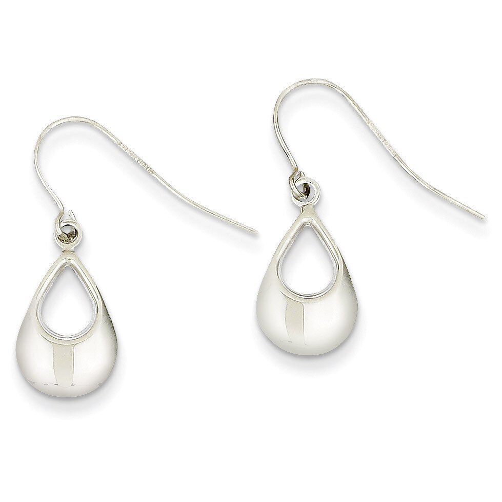 Teardrop Hollow Dangle Earrings 14k White Gold TL846, MPN: TL846, 886774370194