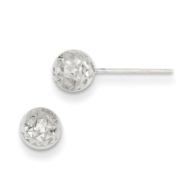 6mm Ball Post Earrings 14k White Gold TL908, MPN: TL908, 886774562896