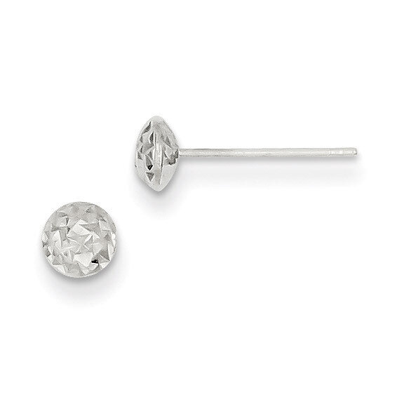 5 mm Puff Circle Stud Earrings 14k White Gold TL912, MPN: TL912, 886774562926