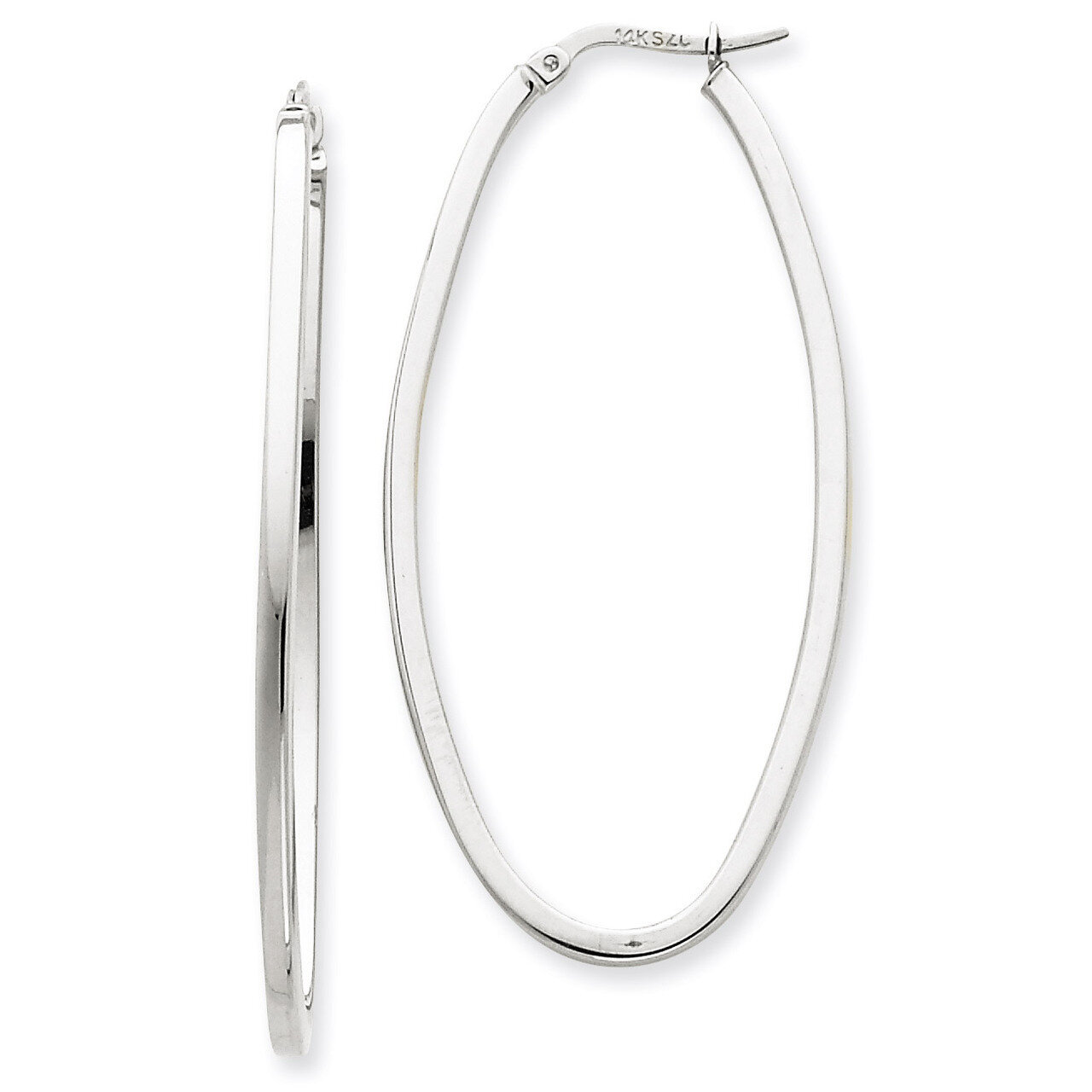 Large Oval Hoop Earrings 14k White Gold TM494, MPN: TM494, 883957292182