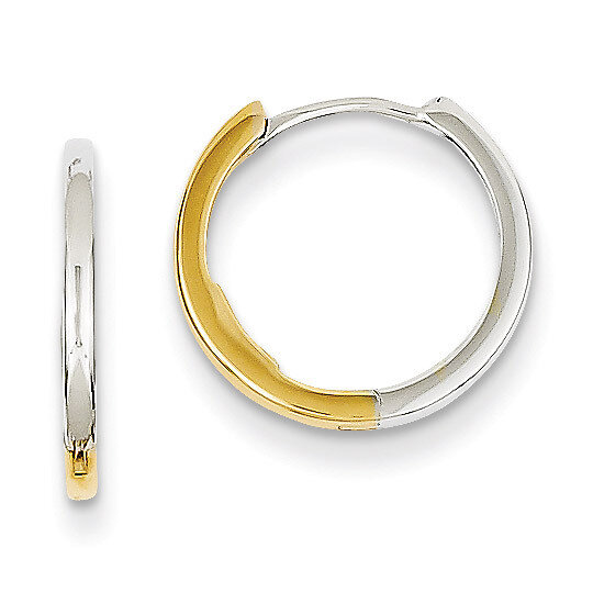 Hinged Hoop Earrings 14k Two-Tone Gold TM593