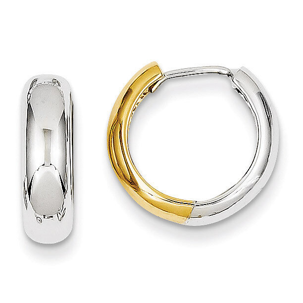 Huggie Earrings 14k Two-Tone Gold TM595, MPN: TM595, 869786070801