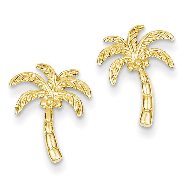 Palm Tree Post Earrings 14k Gold TM774