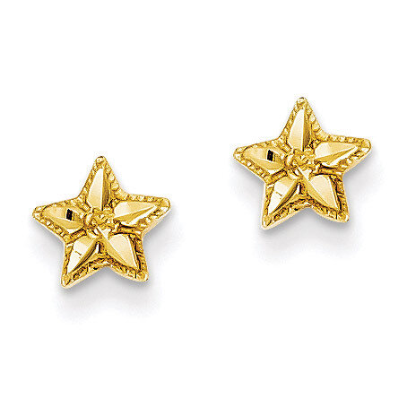Diamond-cut Starfish Post Earrings 14k Gold Polished TM782