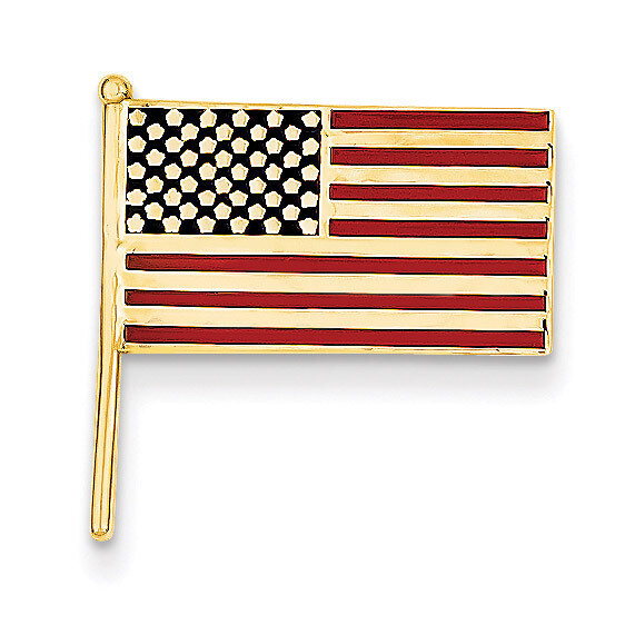 Enameled Flag Tie Tac 14k Gold TT38