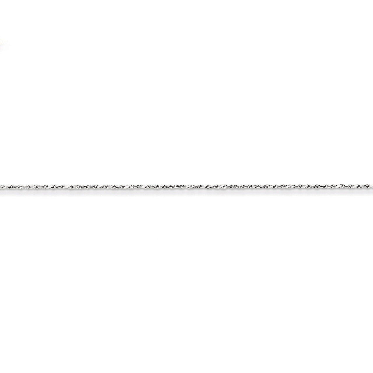 1mm Machine-made Rope Chain 14 Inch 14k White Gold W010-14