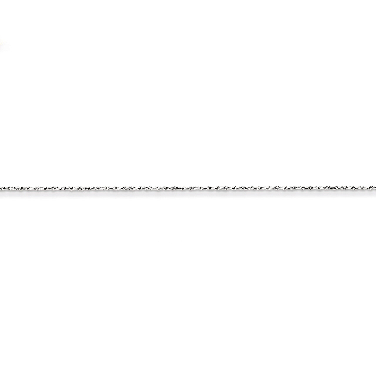 1mm Machine-made Rope Chain 6 Inch 14k White Gold W010-6