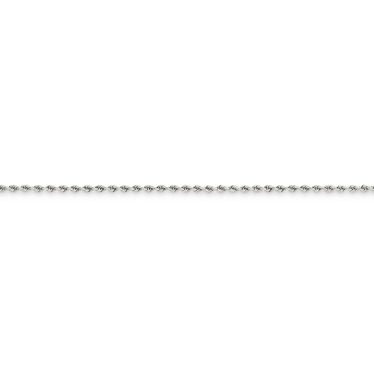 1.75mm Handmade Regular Rope Chain 16 Inch 14k White Gold W012S-16